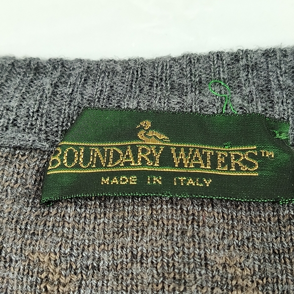 Boundary Waters Sweater Vest Mens Medium 45% Wool Pullover Made in Italy Vintage - Picture 4 of 10